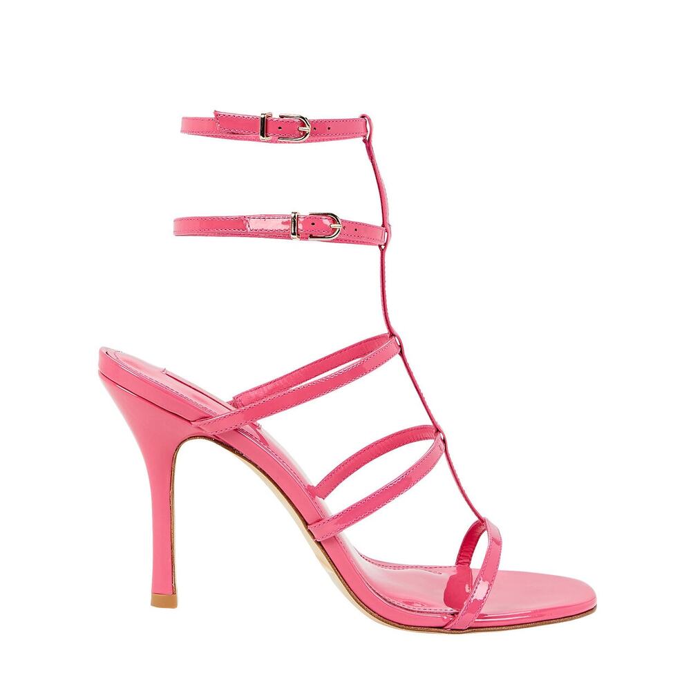 LARROUDÉ Retro Serena pink Patent-Leather Strappy Party Sandals size 9